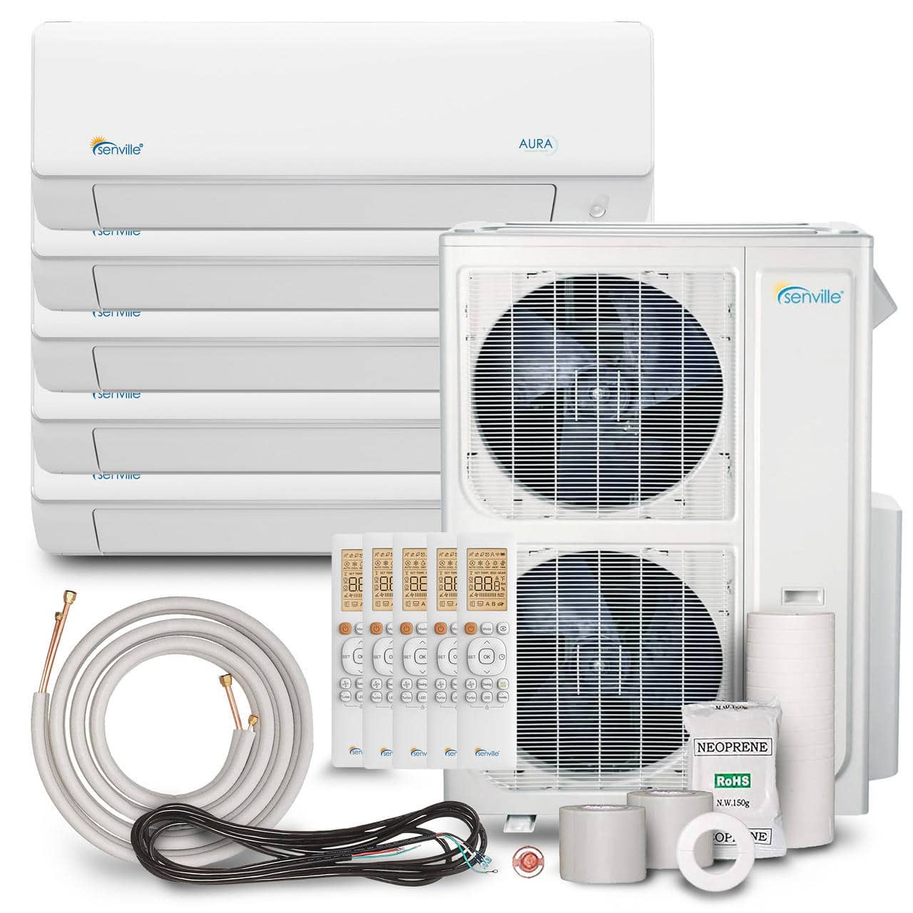 Senville 48000 BTU Five Zone Mini Split Air Conditioner Heat Pump