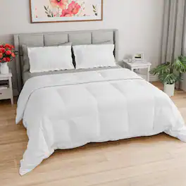 CGK Linens - Soft Quilted Comforter with Corner Tabs & Pillow Shams - Comfy, Cozy & Breathable - Premium Down Duvet Insert - King - White
