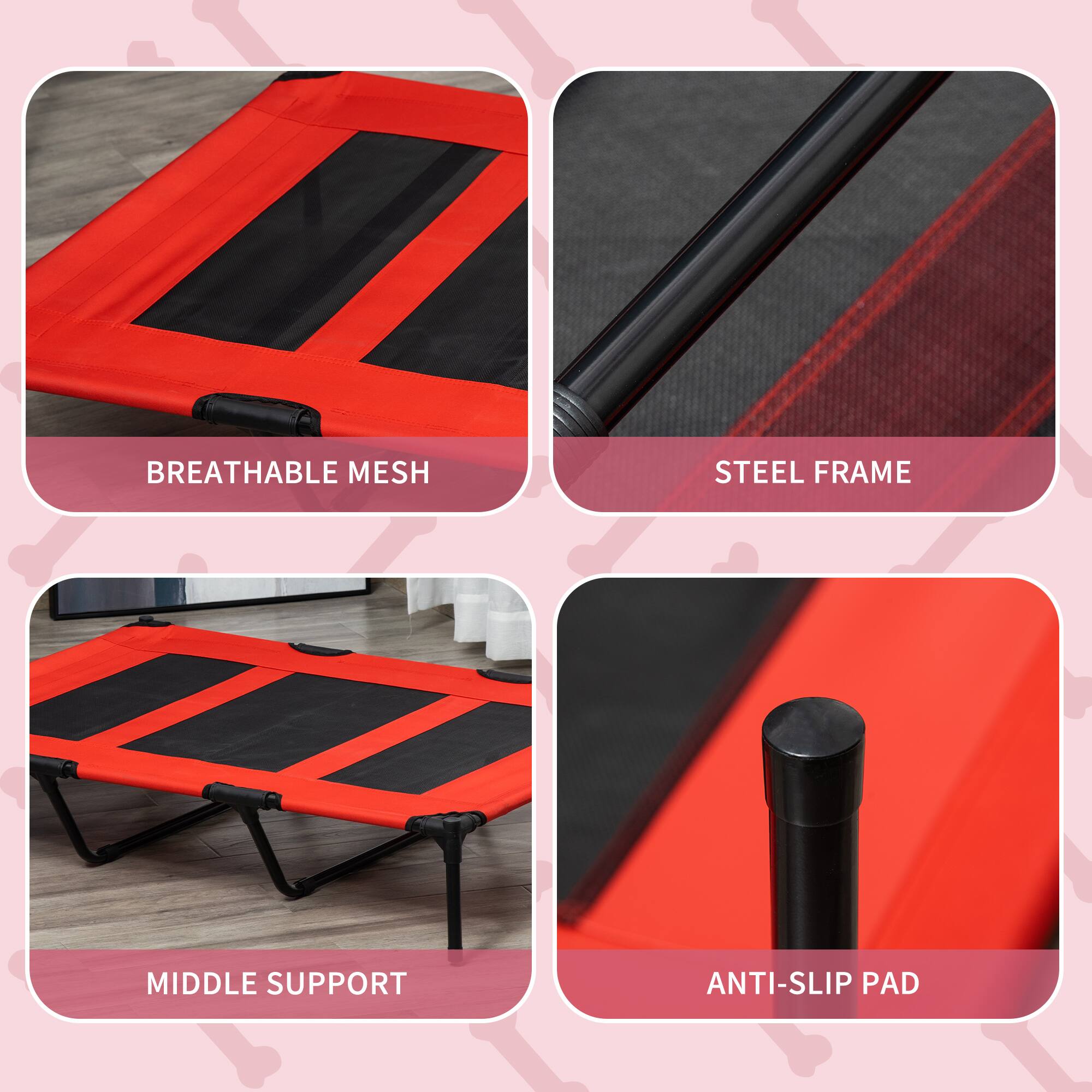 - BREATHABLE MESH
- STEEL FRAME
- MIDDLE SUPPORT
- ANTI-SLIP PAD