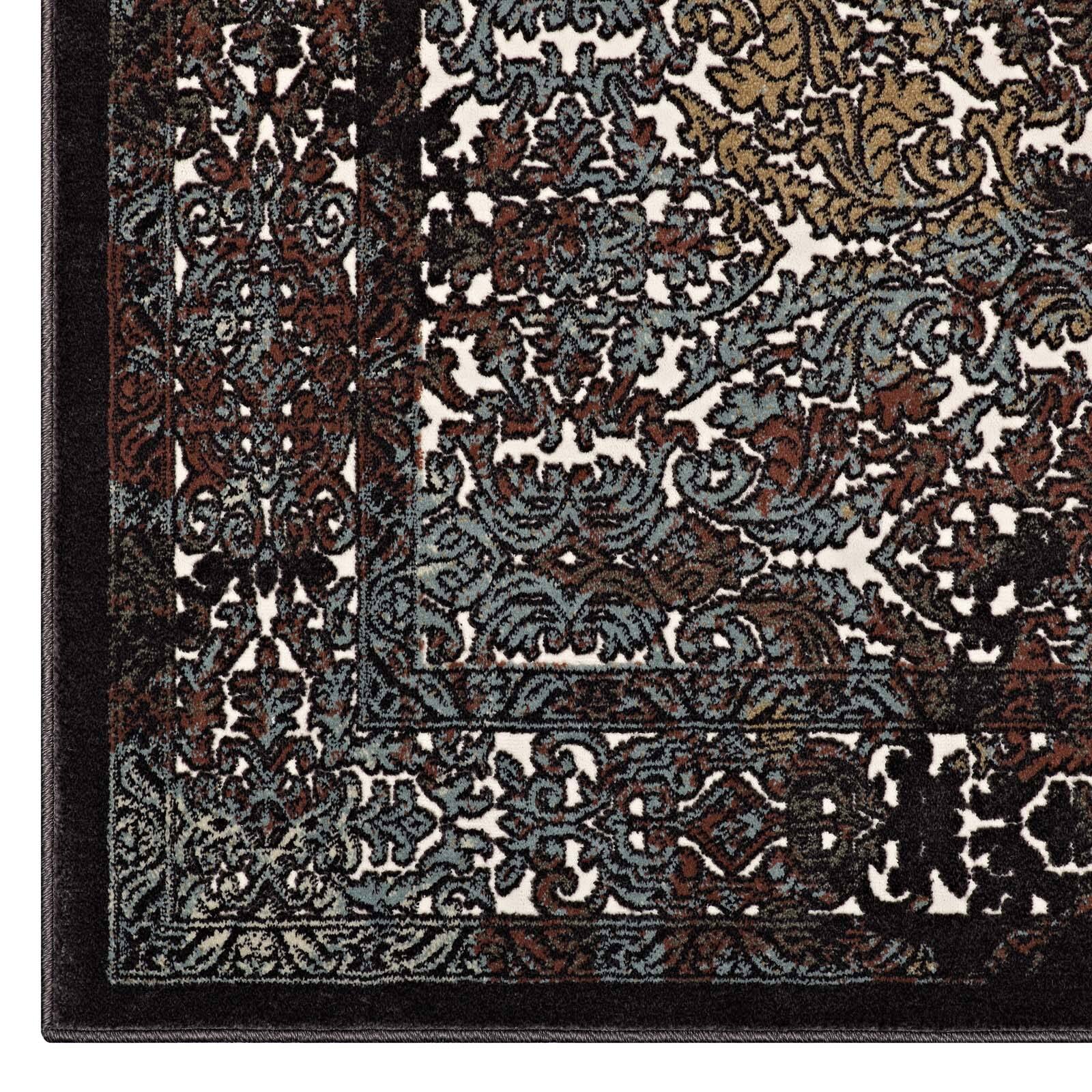 Alt View 2. Modway - Westia Ornate Turkish Vintage Area Rug - Dark Brown and Silver Blue.