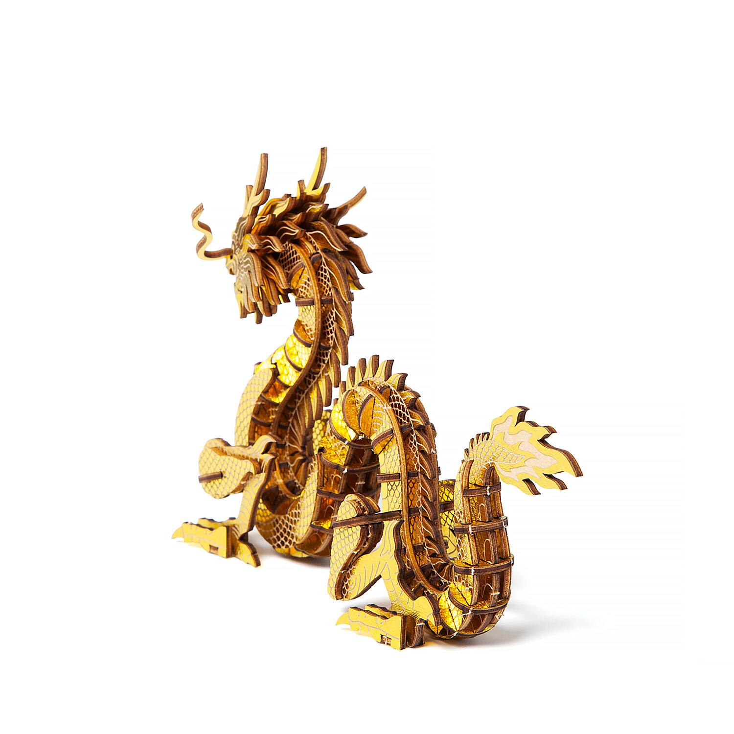 Back. 3D Puzzle - 3D DIY Puzzle: Dragon Wa-Gu-Mi Color Version - 71pcs.