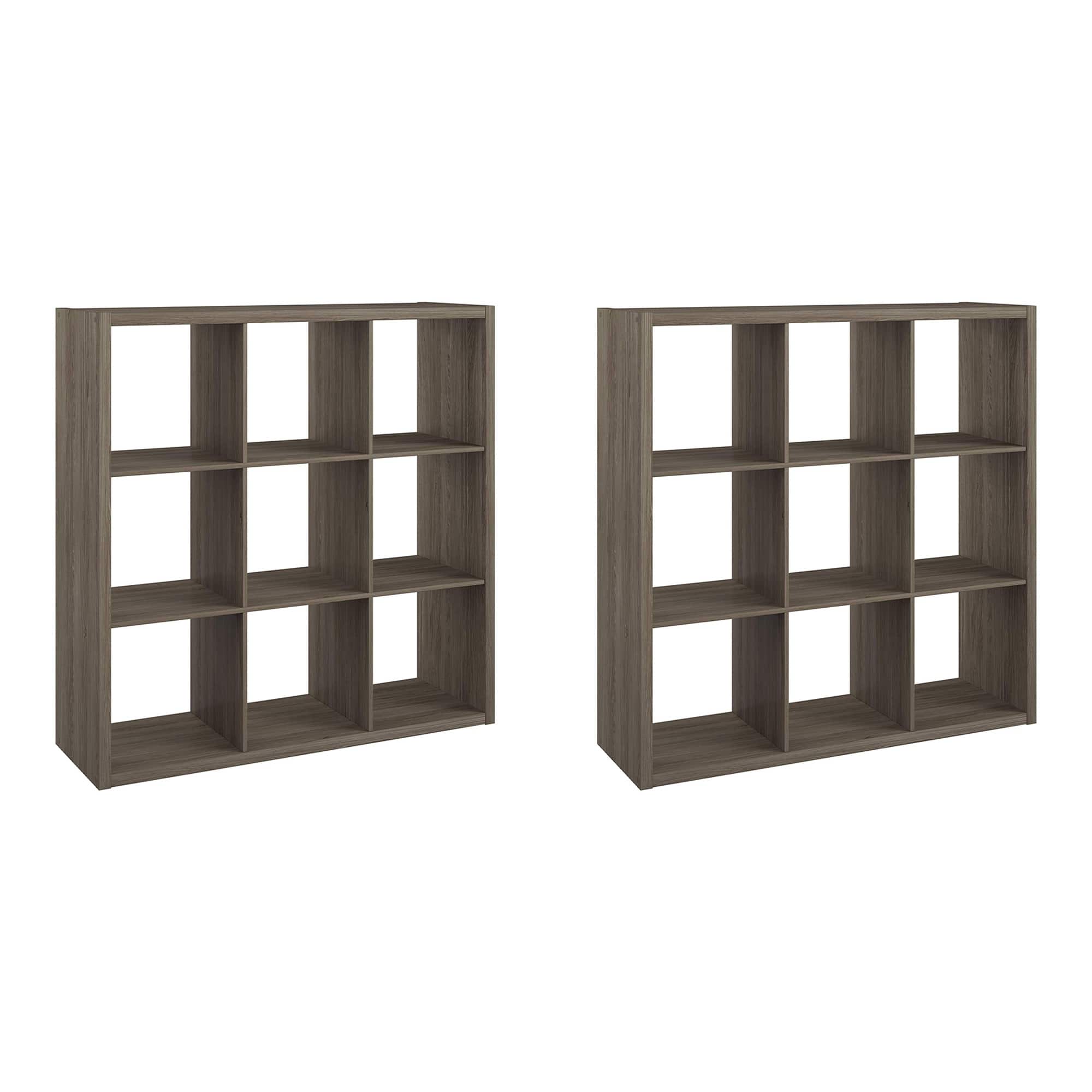 ClosetMaid - Decorative Bookcase 9-Cube Storage Organizer, Graphite Gray (2 Pack)