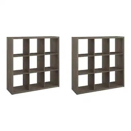 Front. ClosetMaid - ClosetMaid Decorative Bookcase 9-Cube Storage Organizer, Graphite Gray (2 Pack).