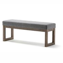 Hivvago - Modern Wood Frame Accent Bench Ottoman with Upholstered Fabric Seat - Gray