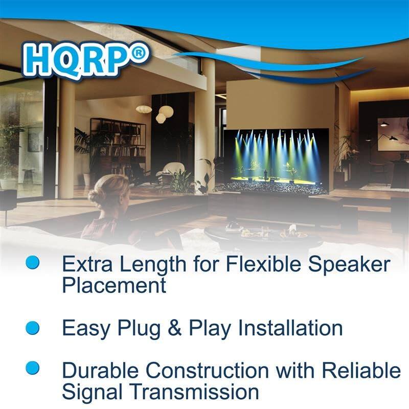 HQRP®

- Extra Length for Flexible Speaker Placement
- Easy Plug & Play Installation
- Durable Construction with Reliable Signal Transmission