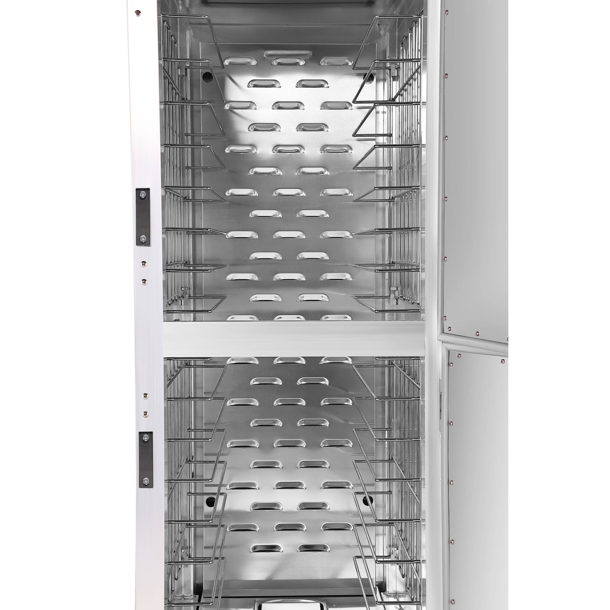 Alt View 5. Koolmore - 33 in. Commercial Insulated Heated Holding/Proofing Cabinet with Wire Racks and Solid Dutch Doors with 16-Pan Capacity - Silver.