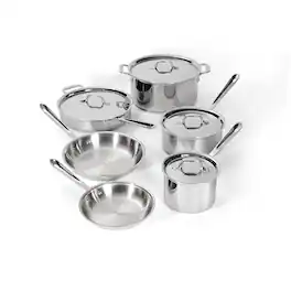 All Clad - All-Clad 10pc Stainless Steel Cookware. 3-Ply Bonded - Silver