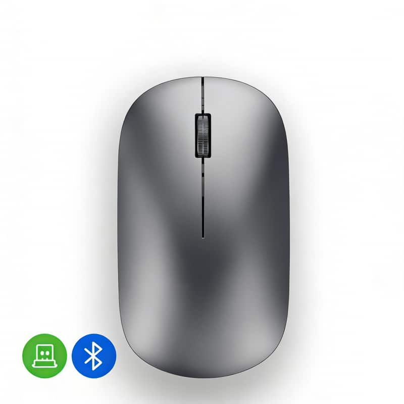 SKRAN - Wireless Mouse - Type-C Rechargeable Silent Dual-Mode Wireless Mouse, 2.4G/BT, Ergonomic,Quiet Click for Office/Study - Wireless - Gray