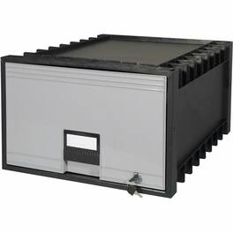 Storex - Storage Case Legal Heavy Duty Stackable Black Gray Recycled 1 Each