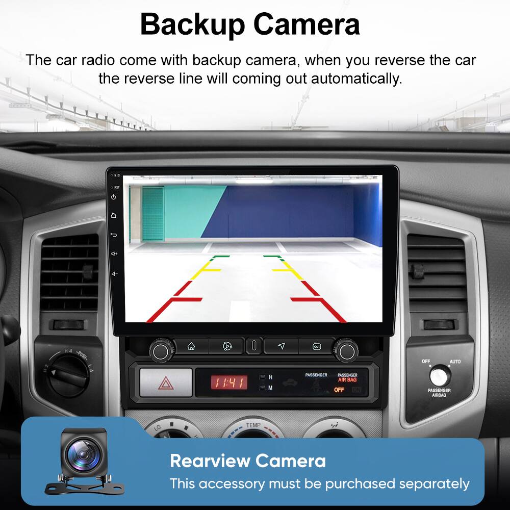 Backup Camera

The car radio comes with a backup camera. When you reverse the car, the reverse line will come out automatically.

Rearview Camera

This accessory must be purchased separately.