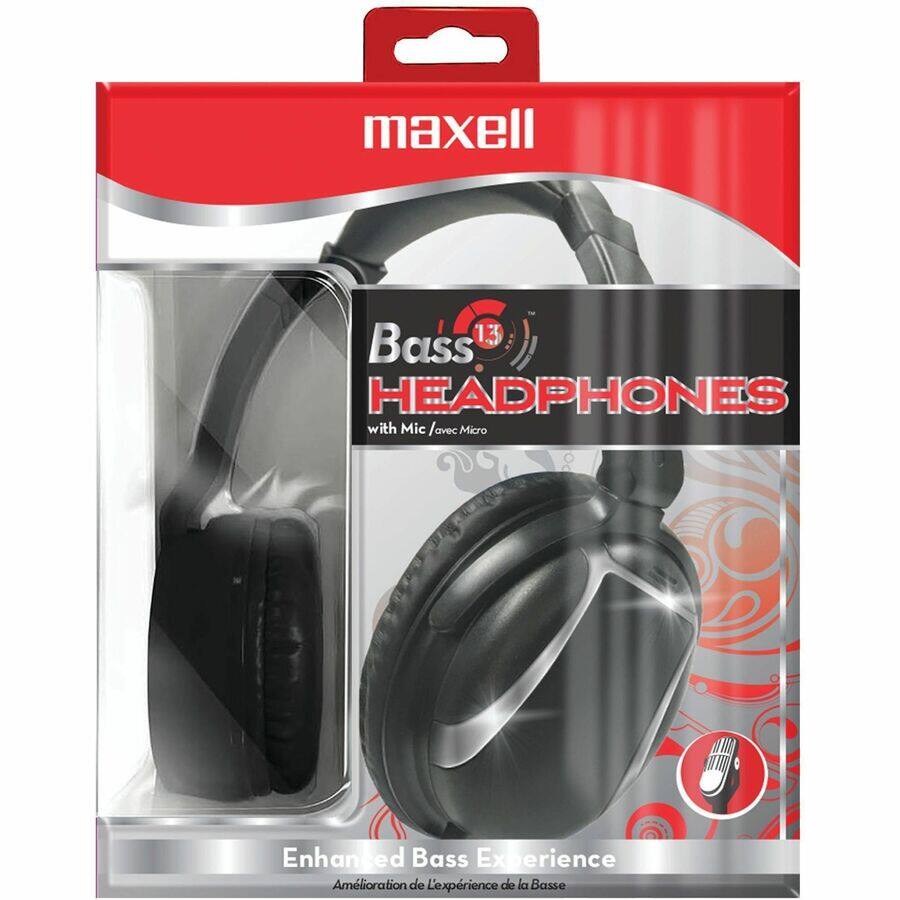 maxell 13 Bass HEADPHONES with Mic /avec Micro  
Enhanced Bass Experience  
Amélioration de l'expérience de la Basse