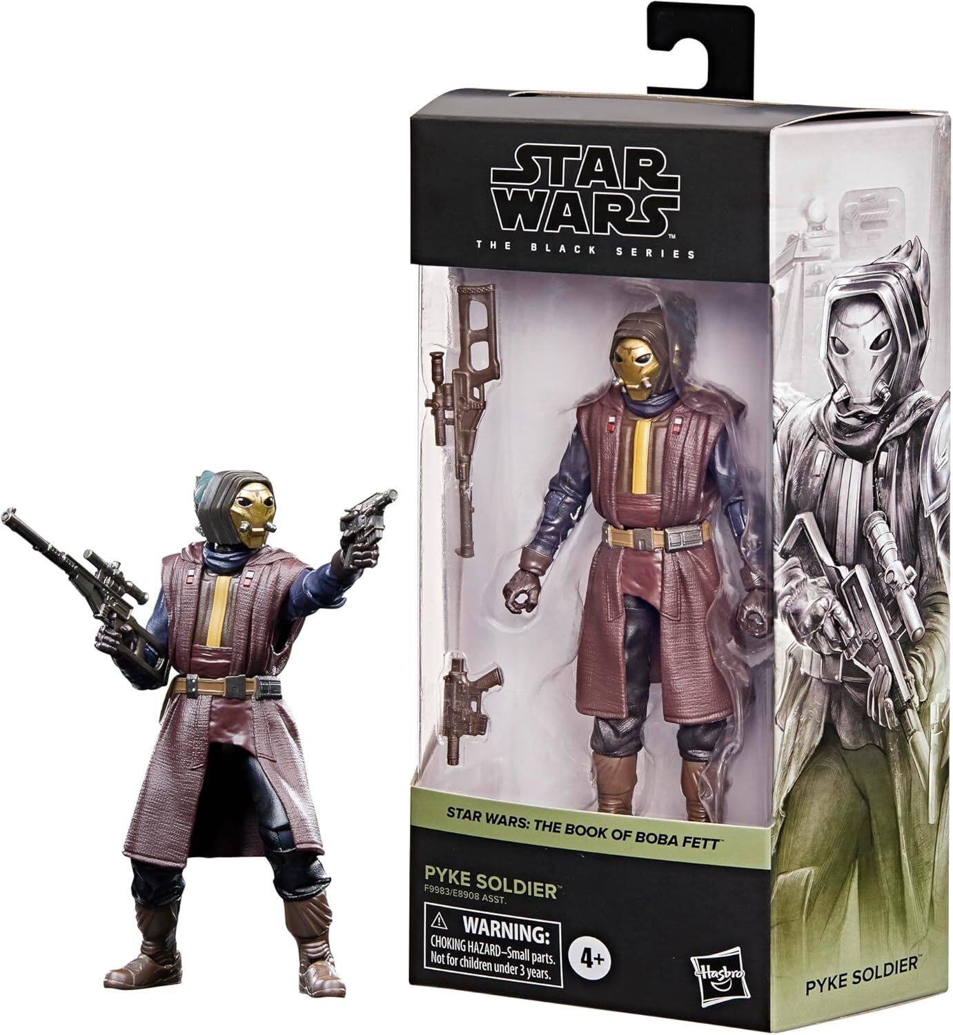 STAR WARS THE BLACK SERIES STAR WARS: THE BOOK OF BOBA FETT PYKE SOLDIER P390S 9983 ASST. CHOKING WARNING: Not for HAZARD-Small parts. 4+ children under 3 years. Hasbro PYKE SOLDIER