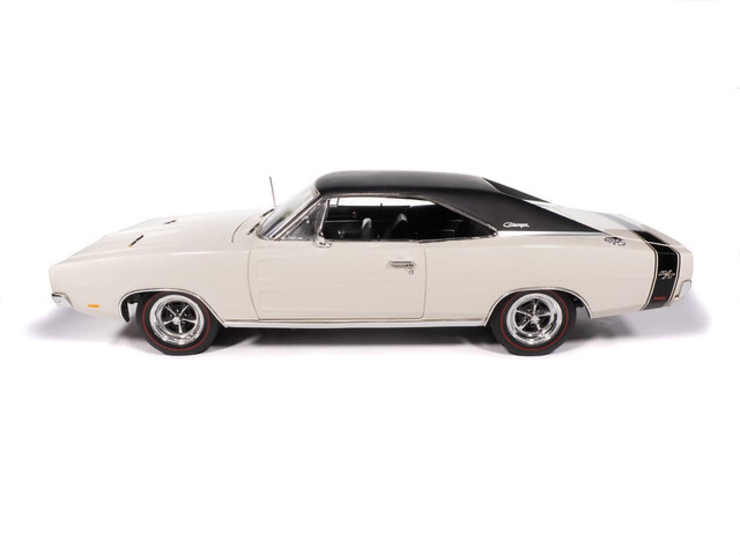 Alt View 4. PopMarket - American Muscle 1969 Dodge Charger R/T - W1 White 1/18 Scale Diecast   - COLLECTIBLES - Multicolor.