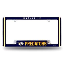 Rico Industries - Nashville Predators Chrome Metal License Plate Frame with Full Frame Team Color Graphics - Multi
