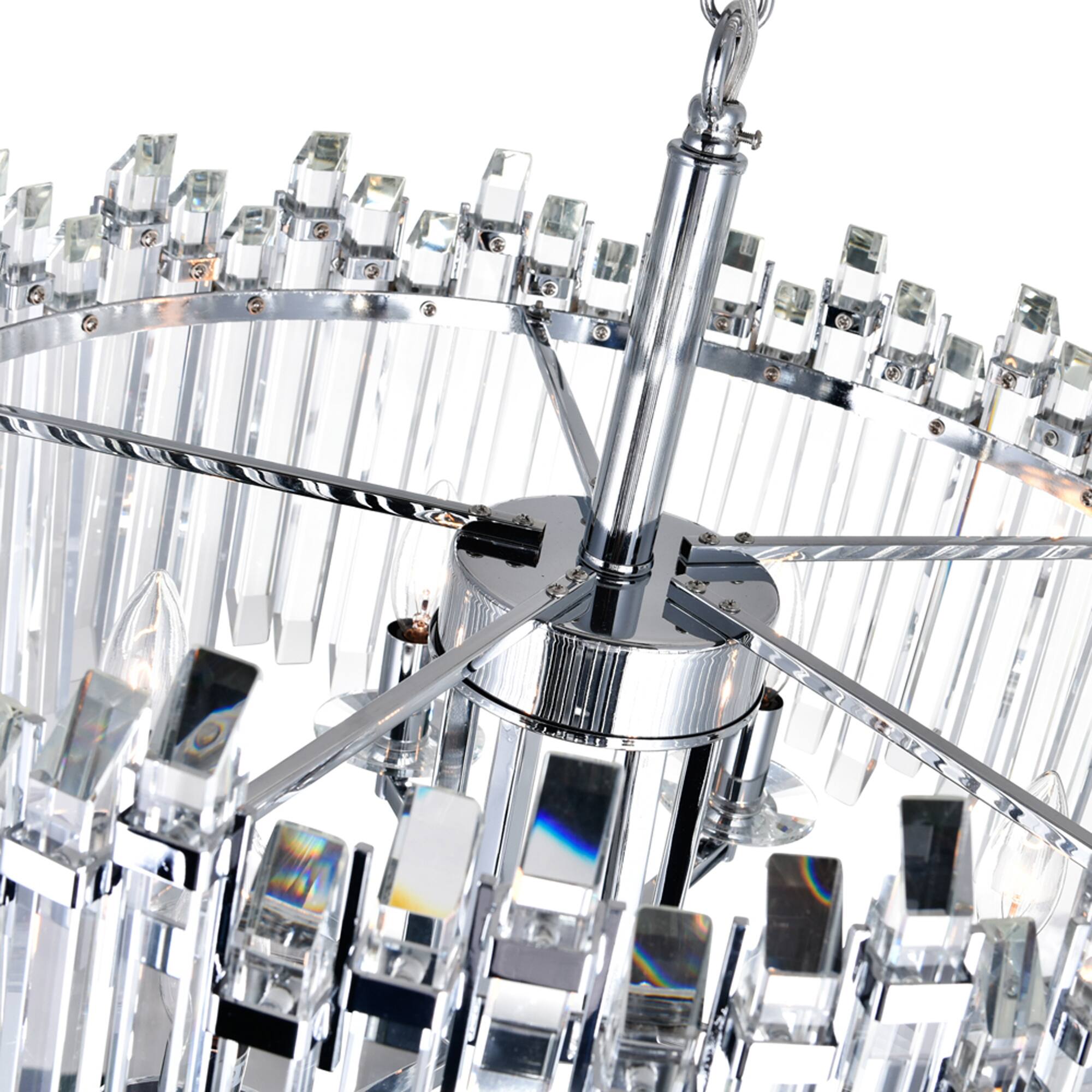 Back. CWI Lighting - Henrietta 6 Light Chandelier With Chrome Finish - Chrome.