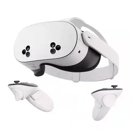 Front. Meta - Meta - Quest 3S 256GB - All-in-One VR Headset for Mixed Reality - 3-month trial - White - White.