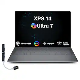 Dell - Upgraded - XPS 14 DA14250 Laptop 14.5 3.2K Display (Ultra 7-255H, 16GB, 1TB SSD, Intel Arc, Backlit KB, Win 11 Pro) w/USB Hub - Graphite