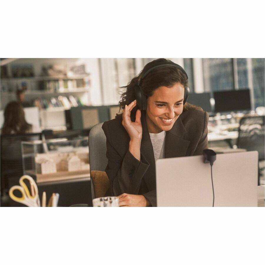 Alt View 7. Jabra - Jabra Evolve3 85 Headset - Microsoft Teams Certification - Stereo - Mini-phone (3.5mm) - Wired/Wireless - Bluetooth - Black.