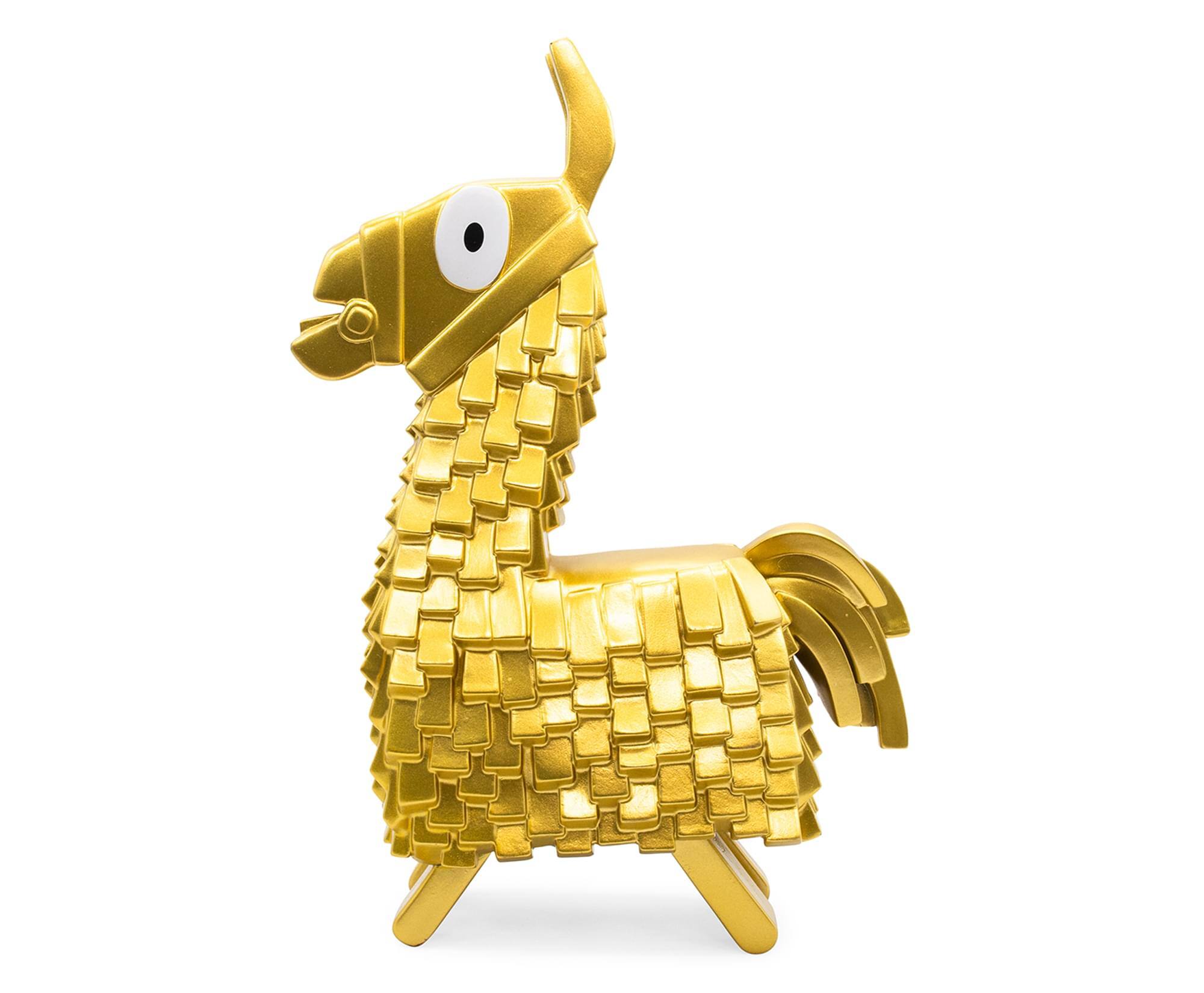 Front. Sunrise Identity - Fortnite Gold Loot Llama Figural Holiday Tree Topper Decoration - Gold.