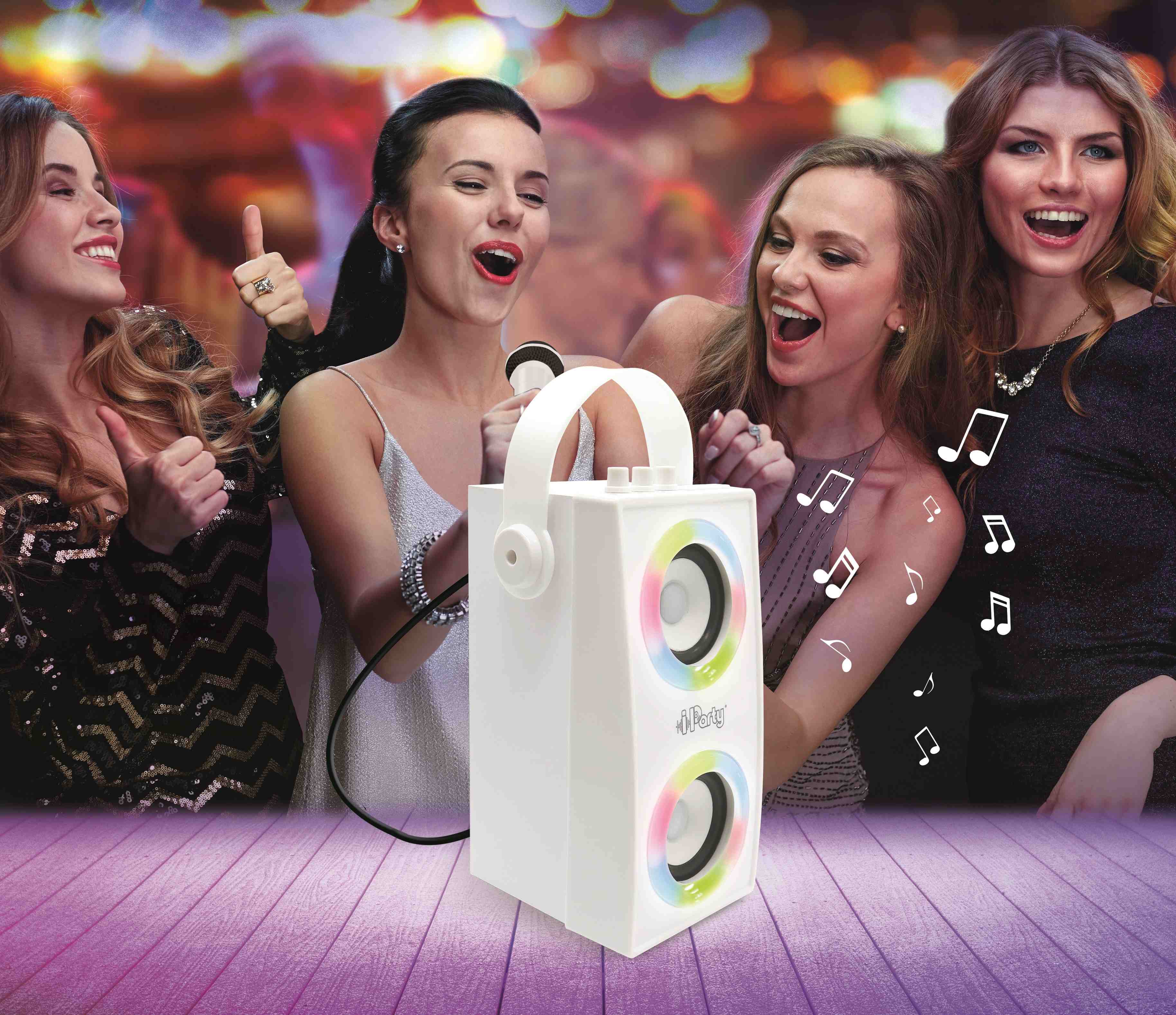 Alt View 8. Lexibook - IParty Trendy Portable Bluetooth Speaker with Mic and Amazing Lights Effects.
