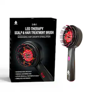 Pursonic - 3-in-1 LED Therapy Scalp & Hair Treatment Brush – Stimulate Growth, Boost Volume, Enhance Scalp Health