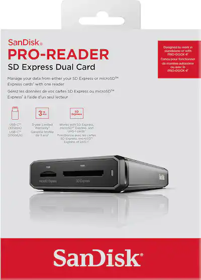 SANDISK PRO READER SD Express Dual Memory Card Reader Black SDDR-A451-GNPNN - Best Buy SANDISK PRO READER SD Express Dual Memory Card Reader Black SDDR-A451-GNPNN - Best Buy