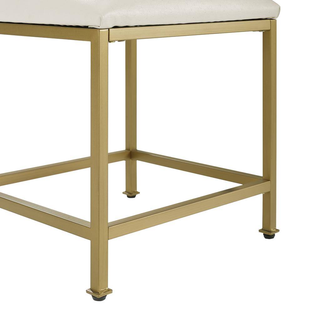 Alt View 3. Crosley Furniture - Aimee Makeup Vanity Stool - Soft Gold.