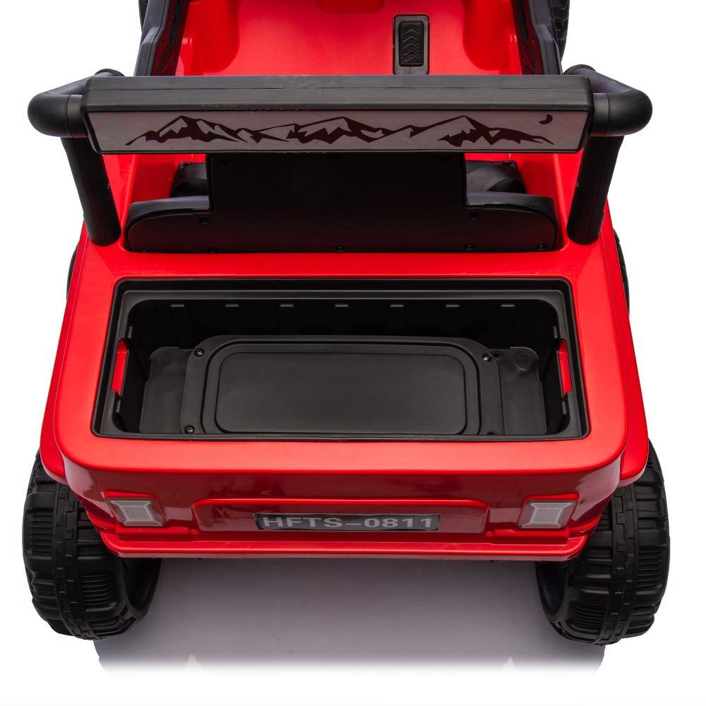 Alt View 2. BreeBe - 12V Kids 6-Wheel Electric Truck with Parental Control, Six-Wheel Suspension, 4 Motors, LED Lights, Music, Ages 3-5 - Red.