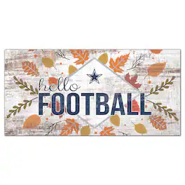 Fan Creations - Dallas Cowboys 6'' x 12'' Hello Football Wall Art - White