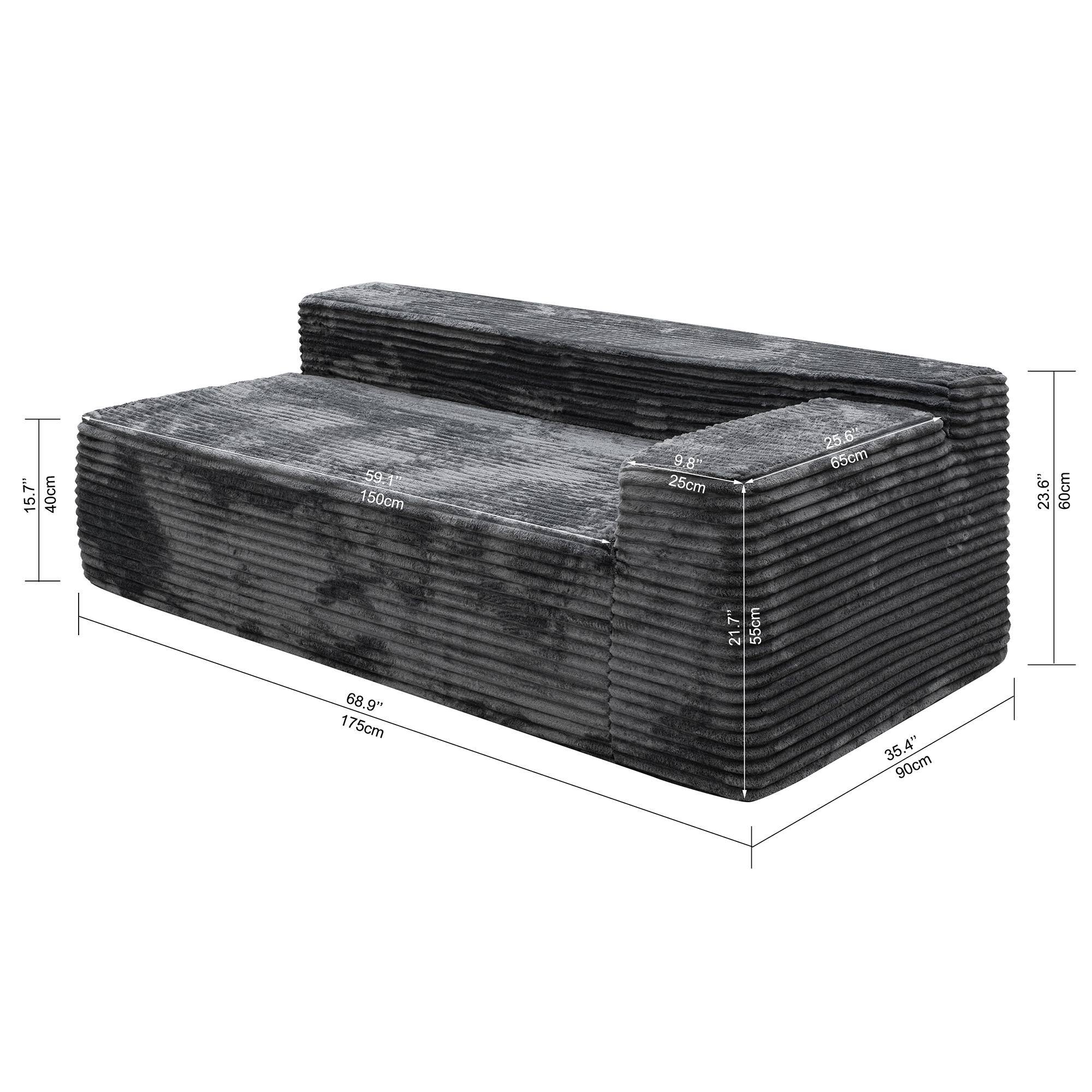 15.7" 40cm  
59.2" 150cm  
9.8" 25cm  
25.6" 65cm  
23.6" 60cm  
21.7" 55cm  
68.9" 175cm  
35.4" 90cm