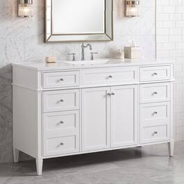 Loheer - 48 inch bathroom vanity with sink freestanding vanity cabinet - White