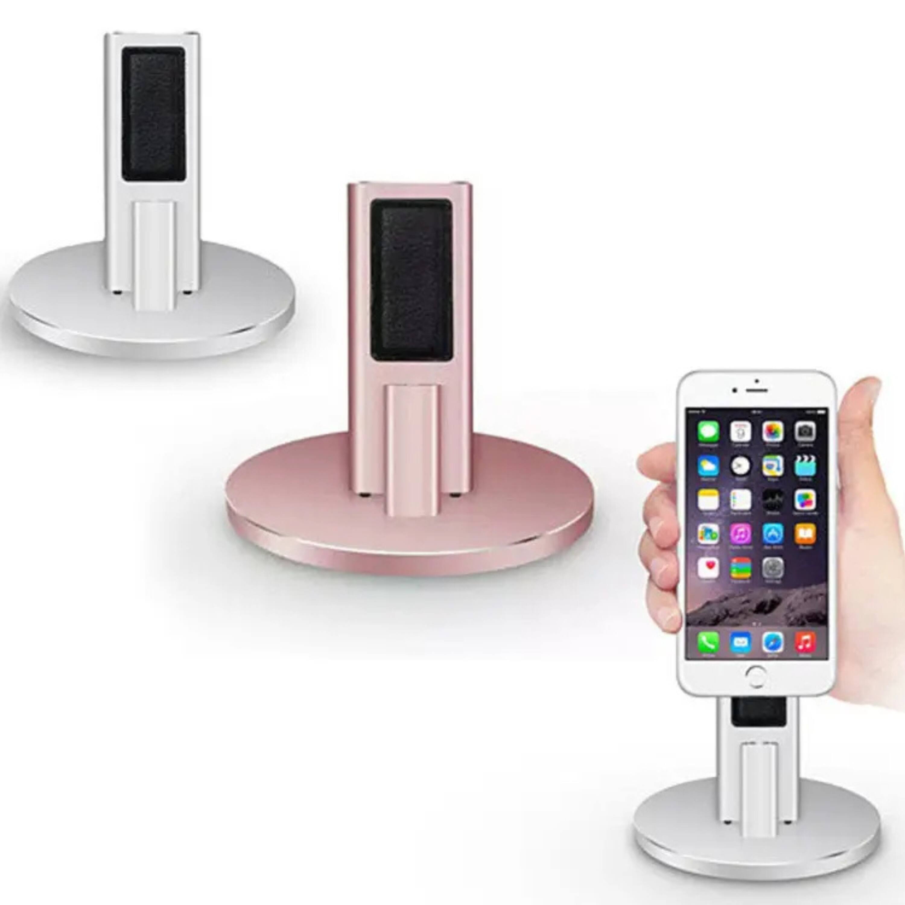 Angle. Kitcheniva - Compact Charging Dock Station for iPhone 5 6 7 Series Phone Stand Silver - Silver.