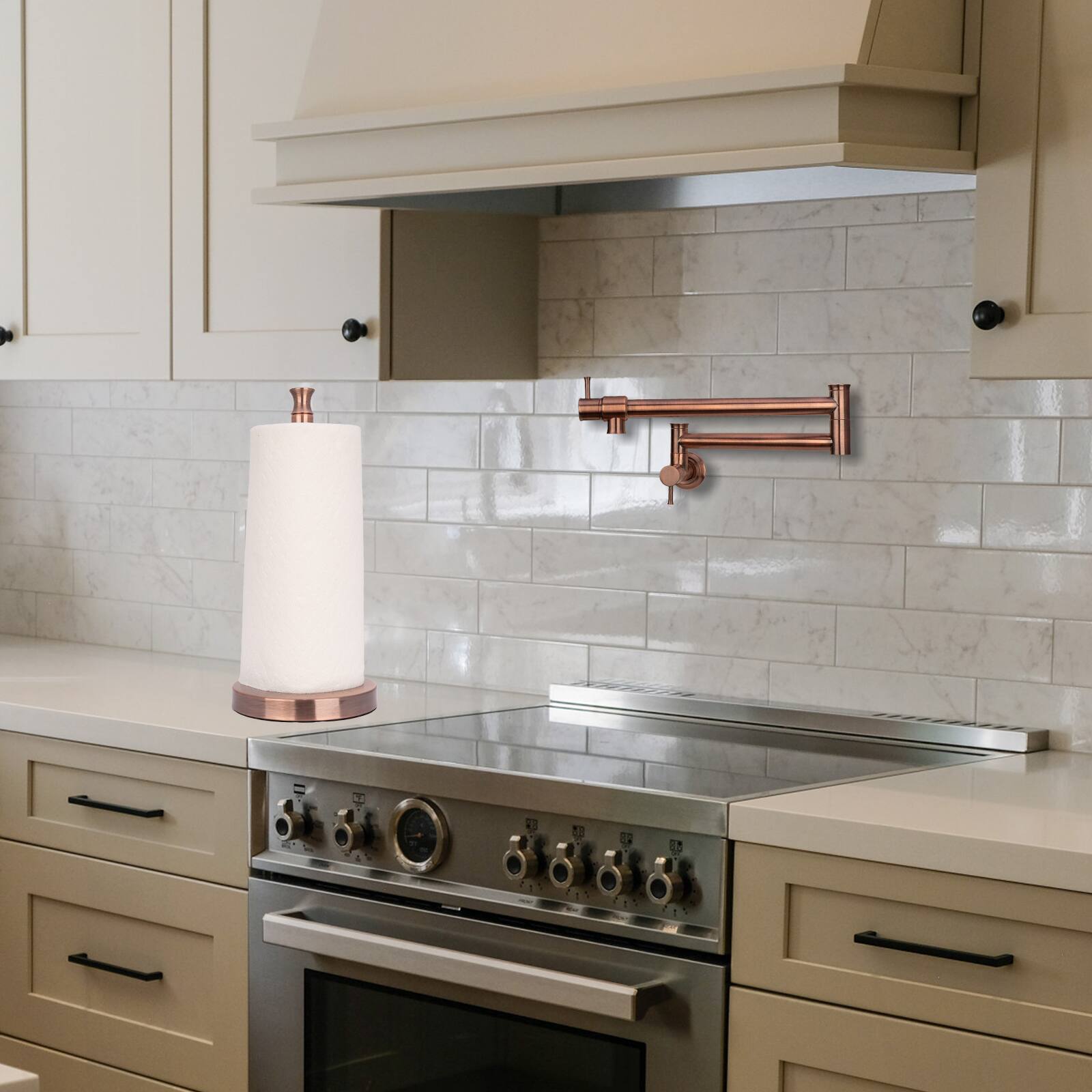 Alt View 7. Akicon - Akicon Paper Towel Holder Stand for Kitchen Countertop and Dining Room Table in Antique Copper - Antique Copper.