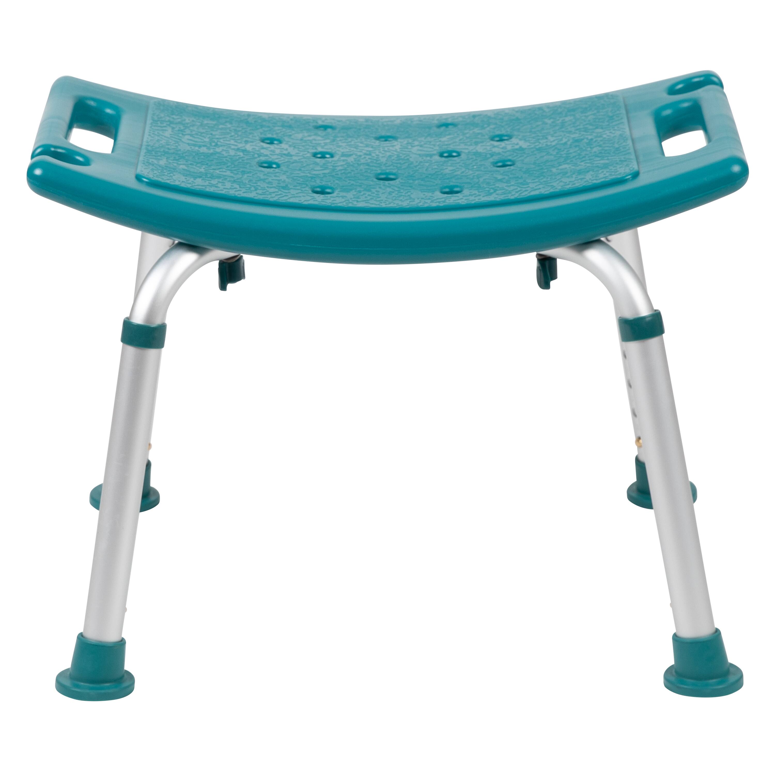 Alt View 7. Emma + Oliver - Tool-Free 300 Lb. Capacity, Adjustable Bath & Shower Chair w/ Non-slip Feet - Teal.