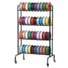 Front. VEVOR - 3D Printer Filament Storage Rack, 4 Tier Heavy Duty Storage Shelf, Rolling Filament Spool Holders Racks with Wheels - Black.