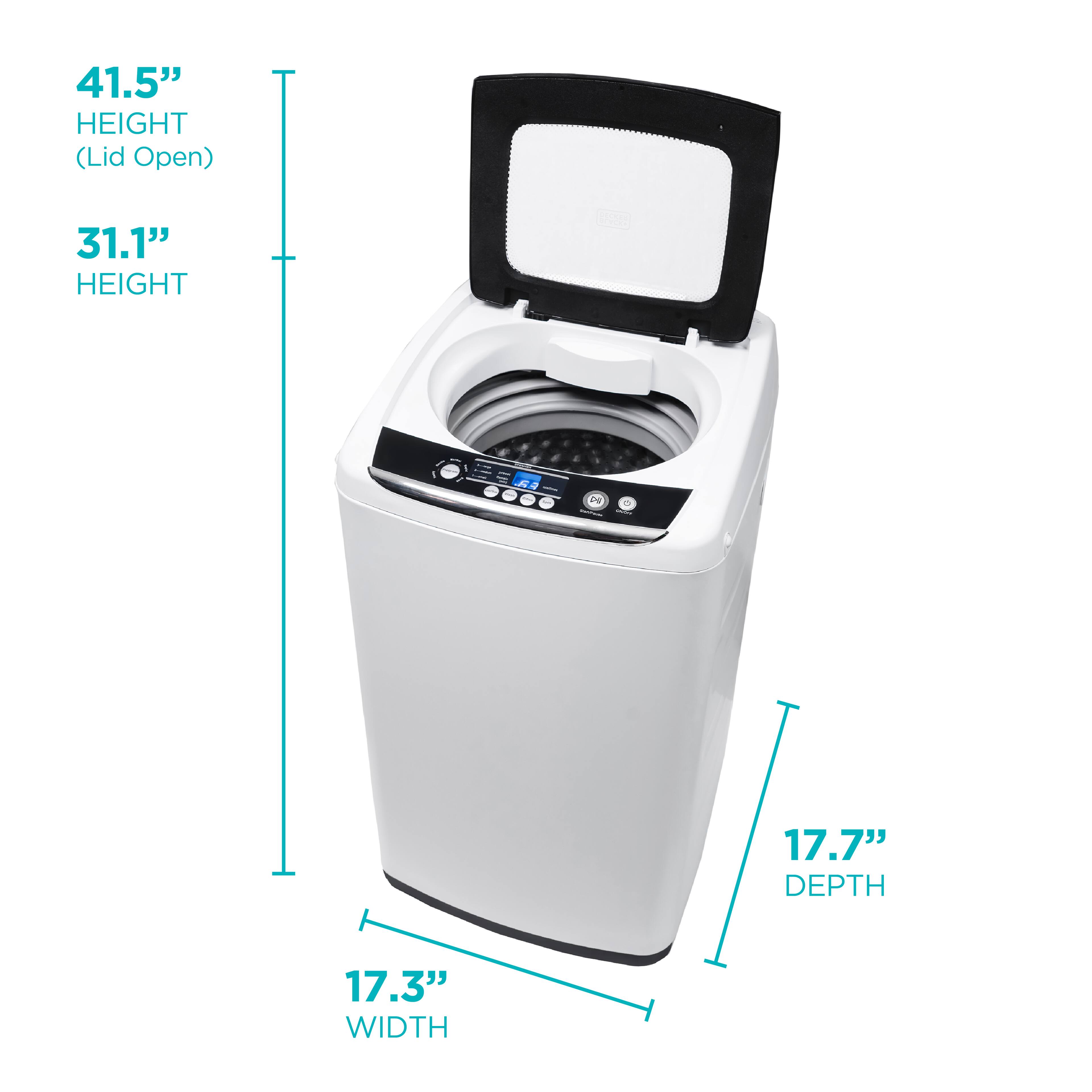 Alt View 12. Black+Decker - Small Portable Washer,Portable Washer 0.9 Cu. Ft. with 5 Cycles, Transparent Lid & LED Display - White.