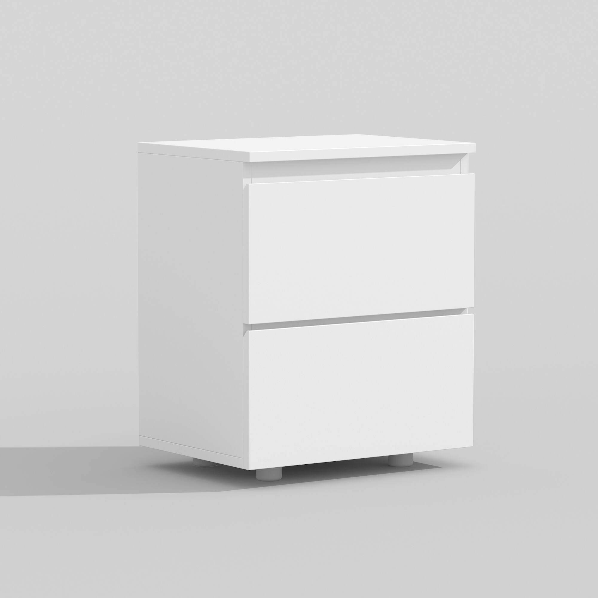 Back. FUFU & GAGA - FUFU&GAGA  Modern 2 - Drawer Nightstand: Minimalist Bedroom Storage Solution - White.