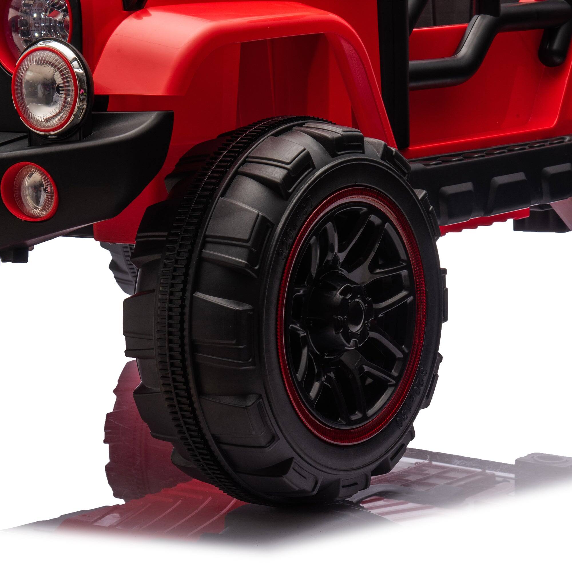 Alt View 2. Boyel Living - 3+ Red 24V Kids Ride On UTV with Parents Remote Control Twin 80W Motors 4Wheel Sho - red.