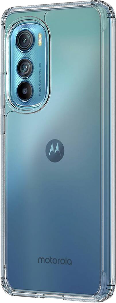 Left. SaharaCase - Hybrid-Flex Hard Shell Series Case for Motorola Edge (2022) - Clear.