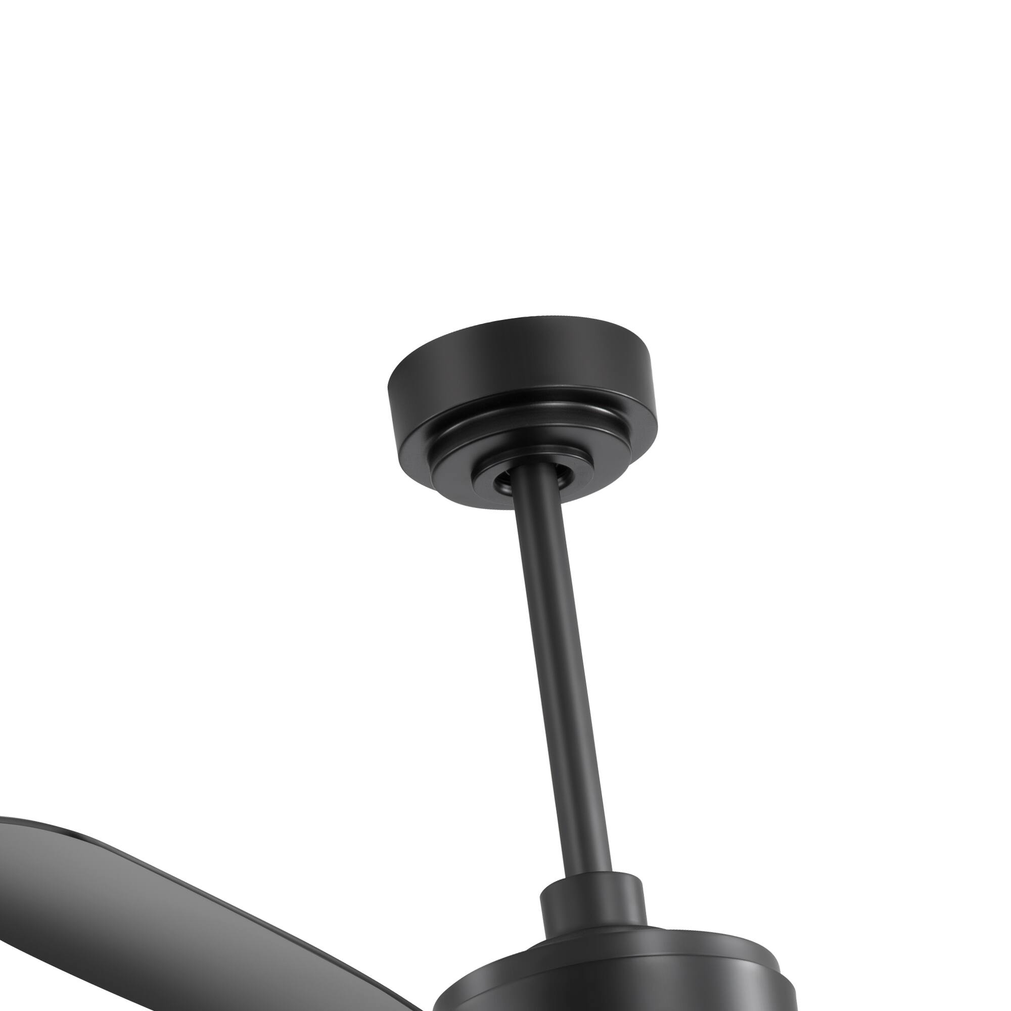 Alt View 9. Breezary - 52-Inch Ceiling Fan with LED Light, 3 ABS Blades, DC Motor 120V 37W, IP34 Waterproof, Includes 5 & 10 Inch Downrods - black.