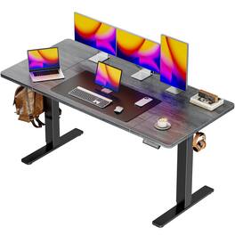 Hirose Alice - Huuger 55 x 28 Large Electric Standing Desk, Height Adjustable Computer Desk, Deep Desktop, Stand up Gaming - Grey 55*28 inch