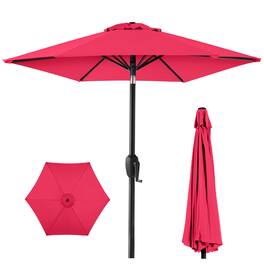 Best Choice Products - 7.5ft Heavy-Duty Outdoor Market Patio Umbrella w/ Push Button Tilt, Easy Crank - Hot Pink