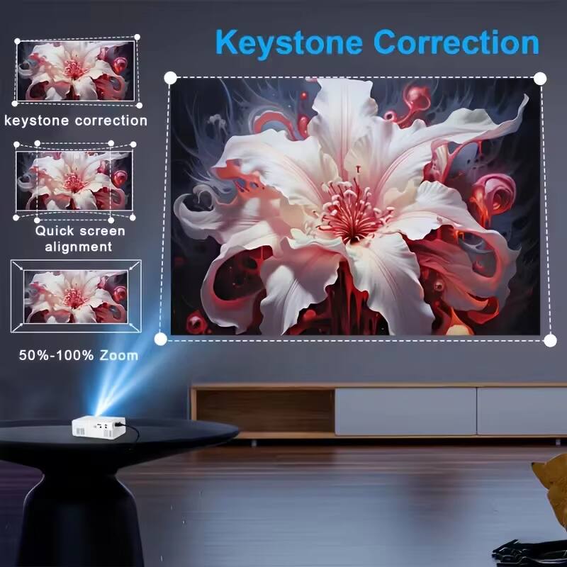 Keystone Correction

- keystone correction
- Quick screen alignment
- 50%-100% Zoom