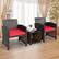 Alt View 3. Costway - 3PCS Patio Rattan Wicker Furniture Cushion Sofa Coffee Table - Red,Mix brown.