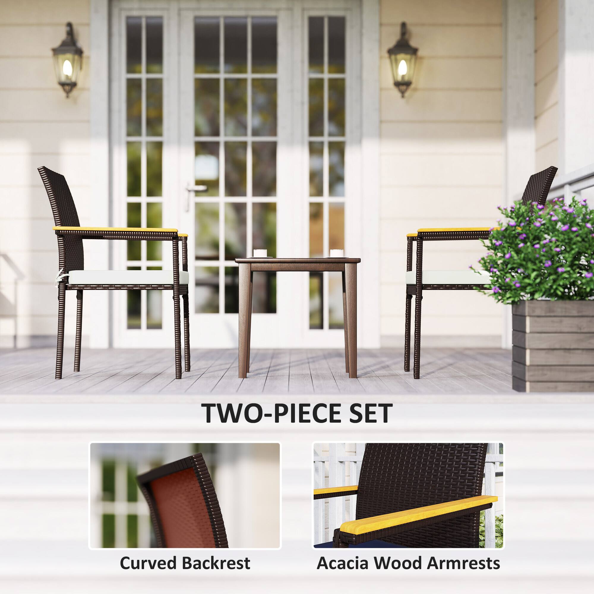 TWO-PIECE SET

Curved Backrest

Acacia Wood Armrests