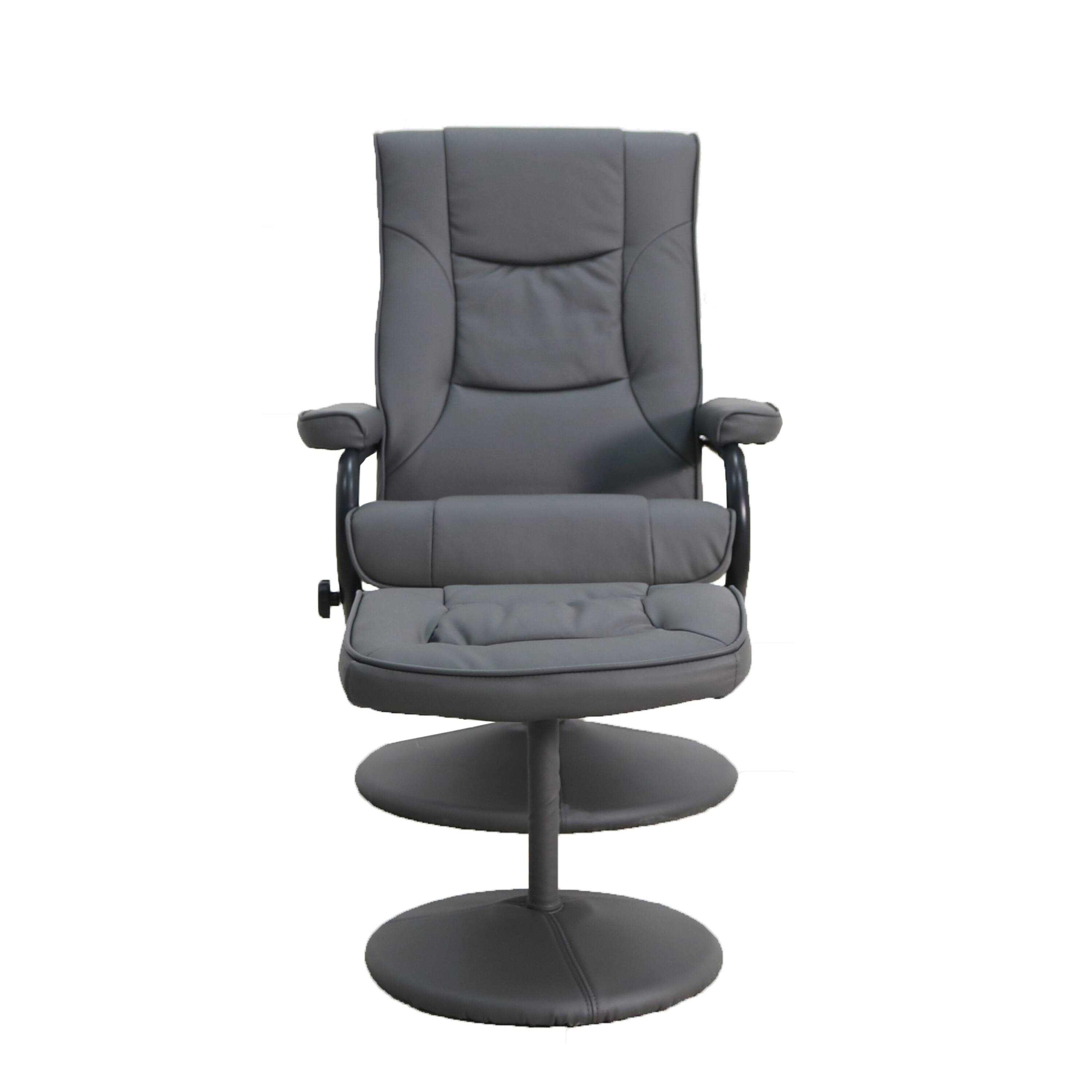 Alt View 9. Emma + Oliver - Contemporary Multi-Position Recliner & Ottoman w/ Wrapped Base - Gray.