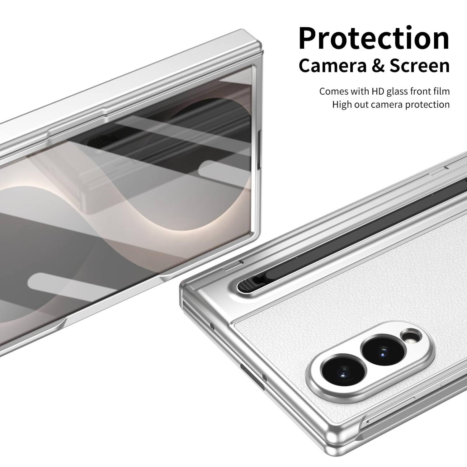 Protection Camera & Screen  
Comes with HD glass front film  
High out camera protection