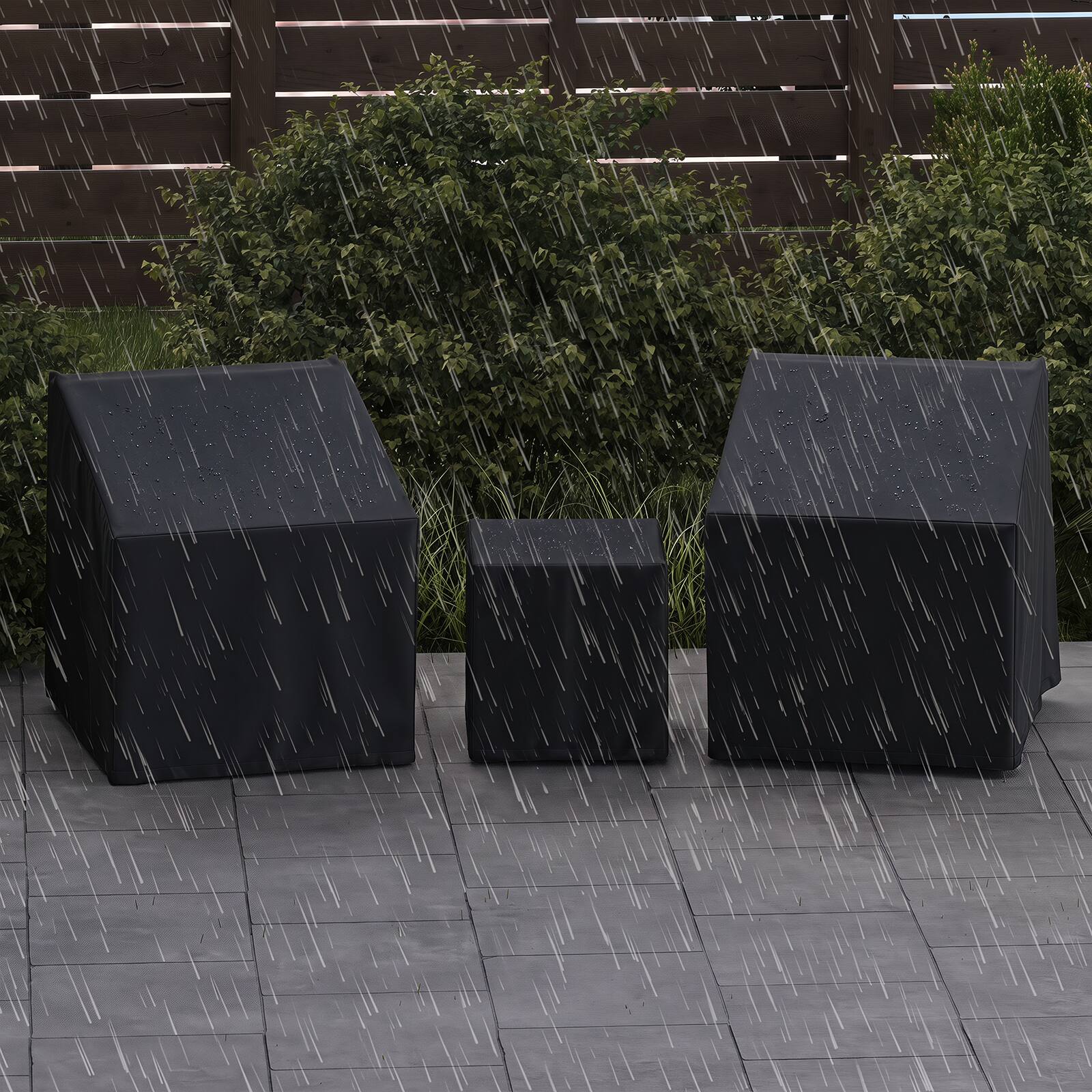 Alt View 4. Costway - Costway Patio Furniture Covers Waterproof Conversation Covers for 3 PCS Bistro Set - Black.
