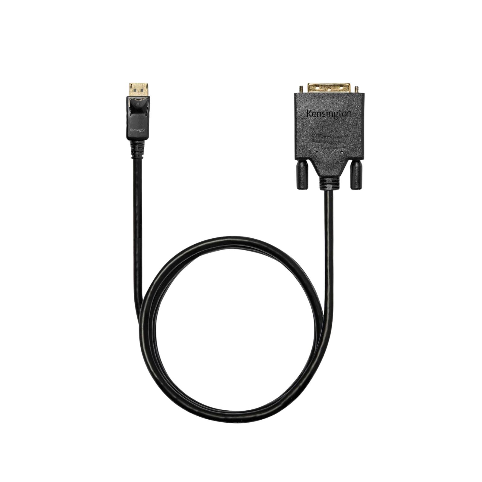 Back. Kensington - DisplayPort 1.2 (Male) to DVI-D (Male) Passive Unidirectional Cable, 6ft, Black – Video Adapter - K33023WW.