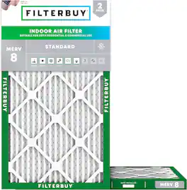 Filterbuy - 13x21x1 MERV 8 Dust & Allergy Defense, Electrostatic Pleated HVAC AC Furnace Air Filters Replacement (2-Pack) - Silver